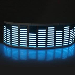 img 1 attached to 🚘 ESUPPORT 45 x 11cm LED Light Sticker with Sound Music Activation Sensor for Cars - Blue Glow Equalizer