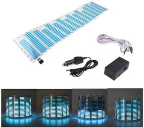 img 4 attached to 🚘 ESUPPORT 45 x 11cm LED Light Sticker with Sound Music Activation Sensor for Cars - Blue Glow Equalizer