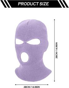 img 2 attached to Full Face Cover 3-Hole Knitted Ski Mask Winter Balaclava Face Mask - Set of 2