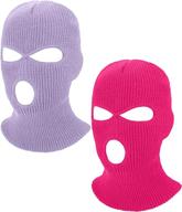 full face cover 3-hole knitted ski mask winter balaclava face mask - set of 2 logo