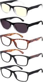 img 4 attached to 👓 Stylish Reading Glasses: Set of 5 Pairs with Spring Hinge - Fashionable Frames, Beautiful Patterns - Reading Glasses for Men and Women (2.5)