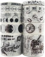 🎨 enyan vintage washi tapes set: 10 rolls of japanese masking decorative tapes for diy crafts, arts, bullet journals, planners, and scrapbooking adhesive logo