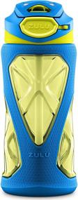 img 4 attached to 💧 ZULU Torque Tritan Plastic Kids Water Bottle: Durable 16 oz, Blue with Silicone Sleeve