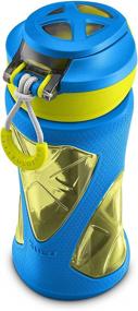 img 1 attached to 💧 ZULU Torque Tritan Plastic Kids Water Bottle: Durable 16 oz, Blue with Silicone Sleeve