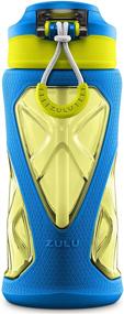 img 3 attached to 💧 ZULU Torque Tritan Plastic Kids Water Bottle: Durable 16 oz, Blue with Silicone Sleeve