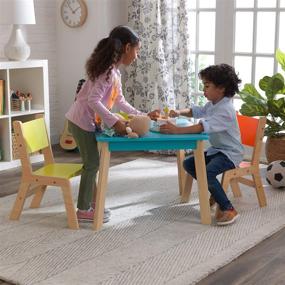 img 3 attached to 🎨 Vibrant KidKraft Highlighter Children's Table and Chair Set - Stylish Wooden Furniture for Kids, Perfect Gift for Ages 3-8