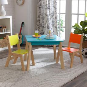 img 2 attached to 🎨 Vibrant KidKraft Highlighter Children's Table and Chair Set - Stylish Wooden Furniture for Kids, Perfect Gift for Ages 3-8