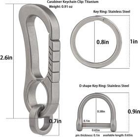 img 3 attached to TISUR Брелок для ключей с карабином Титановый держатель