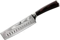 🔪 zhen japanese vg-10 67 layer damascus steel 7-inch vegetable usuba/nakiri hollow ground knife cleaver logo