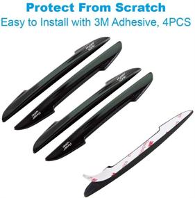 img 1 attached to 🚘 Hypersonic Black Car Door Edge Guard Trim Molding Crash Scratch Protector Set of 4