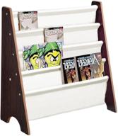 📚 walnut kids bookshelf: improved sling storage rack organizer, bookcase display holder by yescom logo