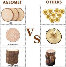 img 2 attached to 🌲 AGEOMET Natural Wood Slices: 24pcs 3.5-4 Inches Craft Unfinished Wood Kit for DIY Handmade Arts Crafts, Christmas Ornaments & Wedding Decorations