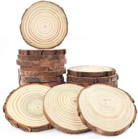 img 4 attached to 🌲 AGEOMET Natural Wood Slices: 24pcs 3.5-4 Inches Craft Unfinished Wood Kit for DIY Handmade Arts Crafts, Christmas Ornaments & Wedding Decorations