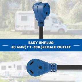 img 1 attached to 🔌 RV Camper Cord Adapter 50 Amp Male to 30 Amp Female 12 Inch with Grip Handle, Blue - HOMEGLEN Product