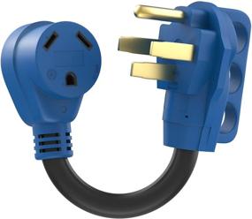 img 4 attached to 🔌 RV Camper Cord Adapter 50 Amp Male to 30 Amp Female 12 Inch with Grip Handle, Blue - HOMEGLEN Product