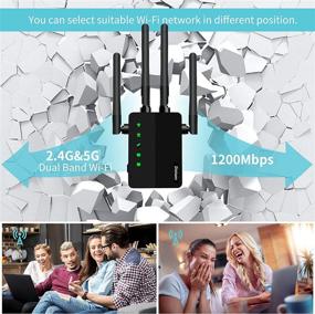 img 1 attached to 📶 Enhance Your WiFi Coverage with the 1200 Mbps Dual-Band Network WiFi Extender - Boost Signal and Improve Range with Smart Signal Indicator