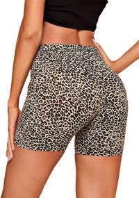 img 3 attached to 🩳 SheIn High Waisted Solid Women's Yoga Running Sports Biker Shorts for Workouts