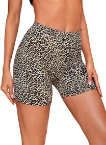img 1 attached to 🩳 SheIn High Waisted Solid Women's Yoga Running Sports Biker Shorts for Workouts