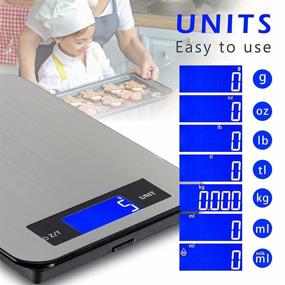 img 2 attached to 33lb Kitchen Scale: Easy Cleaning Digital Food Scale for Precise Measurements, 1g/0.1oz Accuracy - Multi-Purpose Scale for Perfect Kitchen Portioning