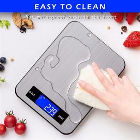 img 1 attached to 33lb Kitchen Scale: Easy Cleaning Digital Food Scale for Precise Measurements, 1g/0.1oz Accuracy - Multi-Purpose Scale for Perfect Kitchen Portioning