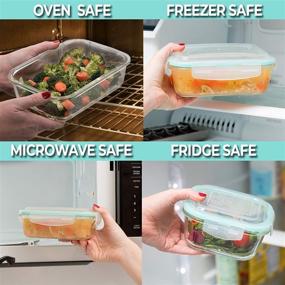 img 3 attached to 🍱 Vallo Large Glass Food Storage Containers with Snap Lock Lids [2 Pack] - Versatile, Safe for Microwave, Oven, Dishwasher, Freezer - BPA Free - Airtight & Leakproof for Leftovers