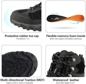 img 1 attached to 🥾 NORTIV 8 Waterproof Hiking Boots for Men - Outdoor Mid Trekking Backpacking Mountaineering Shoes