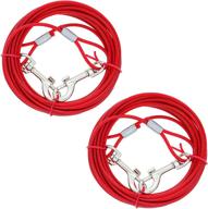 🐶 ram-pro 2 red medium to small size puppy dog tie out cable 12 feet: secure and reliable restraint solution logo