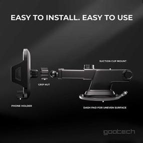 img 2 attached to 📱 Universal Phone Holder: Car Dashboard & Windshield Mount for iPhone & Samsung - Long Arm Strong Suction Car Phone Mount