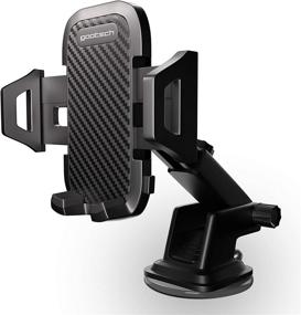 img 4 attached to 📱 Universal Phone Holder: Car Dashboard & Windshield Mount for iPhone & Samsung - Long Arm Strong Suction Car Phone Mount