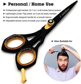 img 3 attached to 💈 Professional Barber Shears Kit - Hair Cutting Scissors Set for Hairdresser/Hair Salon + Thinning/Texture Hairdressing Shear for Beautician + Straight Razor + 10 Blades with Case by Saaqaans