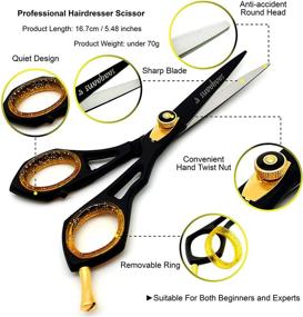 img 1 attached to 💈 Professional Barber Shears Kit - Hair Cutting Scissors Set for Hairdresser/Hair Salon + Thinning/Texture Hairdressing Shear for Beautician + Straight Razor + 10 Blades with Case by Saaqaans
