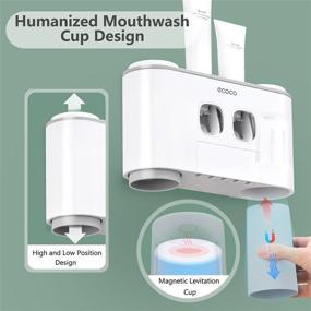 img 1 attached to 🪥 Wall Mounted Toothbrush Holder with Automatic Toothpaste Dispenser - Electric Toothpaste Squeezer for Bathroom Storage and Organization - 6 Slots Toothbrush Organizer Set for Kids