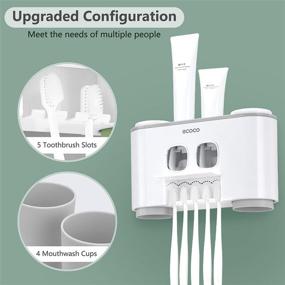 img 2 attached to 🪥 Wall Mounted Toothbrush Holder with Automatic Toothpaste Dispenser - Electric Toothpaste Squeezer for Bathroom Storage and Organization - 6 Slots Toothbrush Organizer Set for Kids