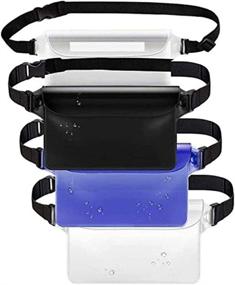 img 4 attached to 🏊 Waterproof Bag Set of 4 - Waist Bag with Touch Screen, Adjustable Belt for Swimming, Snorkeling, Boating, Kayaking, and More Activities