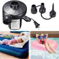 ✨ rantizon air inflatables: compact electric mattress pump for camping & sports | ideal for kids paddling pools | 10x12x13cm, black | includes 3 nozzles logo