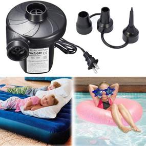 img 4 attached to ✨ Rantizon Air Inflatables: Compact Electric Mattress Pump for Camping & Sports | Ideal for Kids Paddling Pools | 10X12X13CM, Black | Includes 3 Nozzles