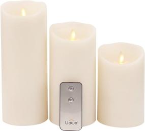 img 4 attached to 🕯️ Raz Imports Remote Control Flameless Ivory Pillar Candles with Timer, Set of 3 - 2D Flickering LED Lighting Accent and Battery Operated Fake Candles for Living Room and Bedroom