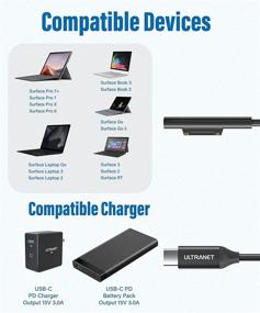 img 3 attached to ⚡ ULTRANET Surface Connect to USB-C Charging Cable 4.9ft: Magnetic, LED Indicator, Pro7+/7/6/5/4 Go2, Surface Laptop & Book Compatible