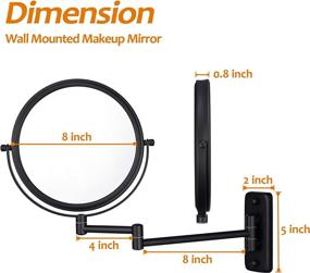 img 1 attached to 🪞 8 Inch Wall Mounted Double Sided Makeup Mirror with 5X Magnification for Bathroom Vanity - Black DECLUTTR