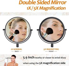 img 3 attached to 🪞 8 Inch Wall Mounted Double Sided Makeup Mirror with 5X Magnification for Bathroom Vanity - Black DECLUTTR