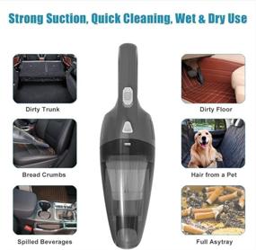 img 1 attached to 🧹 KOVEBBLE Portable Cordless Car Handheld Vacuum Cleaner: Strong Suction, High Power 120W, Wet & Dry Use - Perfect for Vehicle, House, Office Cleaning