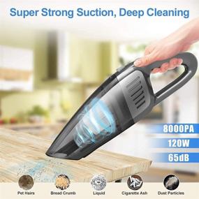 img 3 attached to 🧹 KOVEBBLE Portable Cordless Car Handheld Vacuum Cleaner: Strong Suction, High Power 120W, Wet & Dry Use - Perfect for Vehicle, House, Office Cleaning