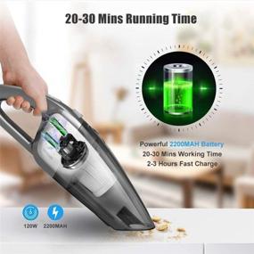 img 2 attached to 🧹 KOVEBBLE Portable Cordless Car Handheld Vacuum Cleaner: Strong Suction, High Power 120W, Wet & Dry Use - Perfect for Vehicle, House, Office Cleaning