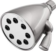 🚿 pacific bay jetstream brass shower head with 8 jets in brushed satin nickel logo