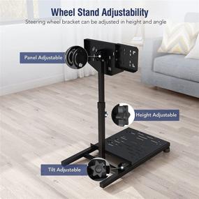 img 1 attached to 🎮 Foldable Height Adjustable Gaming Wheel Stand for Logitech G923 G920 G29 Thrustmaster T248 T300 Ferrari T150 TMX Xbox PS4 PS5 PC - Racing Steering Wheel Pedal Shifter Stand
