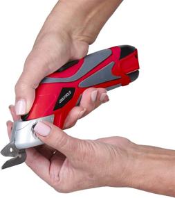 img 1 attached to 🔴 Great Working Tools Cordless Scissors - Electric Power with 2 Fabric Blades for Sewing & Crafting, 3.6v Li-Ion Battery - Red