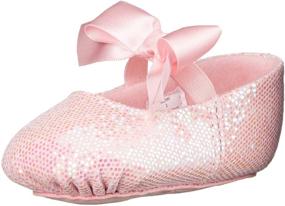 img 4 attached to Get Your Little Ballerina Sparkling with Dance Class Sparkle Baby Ballet K Girls' Shoes