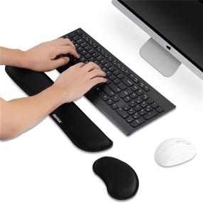 img 3 attached to 💆 GEMEK Keyboard and Mouse Wrist Rest Set: Ultimate Comfort for Gamers and Computer Users, Relief from Hand Pain and Carpal Tunnel Syndrome