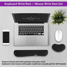 img 2 attached to 💆 GEMEK Keyboard and Mouse Wrist Rest Set: Ultimate Comfort for Gamers and Computer Users, Relief from Hand Pain and Carpal Tunnel Syndrome