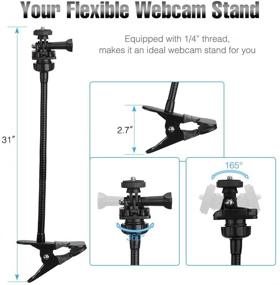img 2 attached to Webcam Stand Mount Phone Camera Desk Clamp Holder Gooseneck